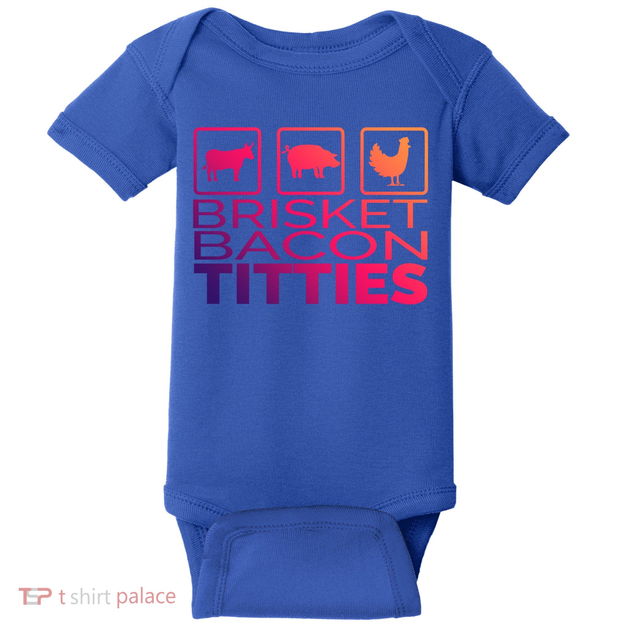 Funny Grill Brisket Bacon Titties Barbecue Dad Fathers Day Gift Baby Bodysuit