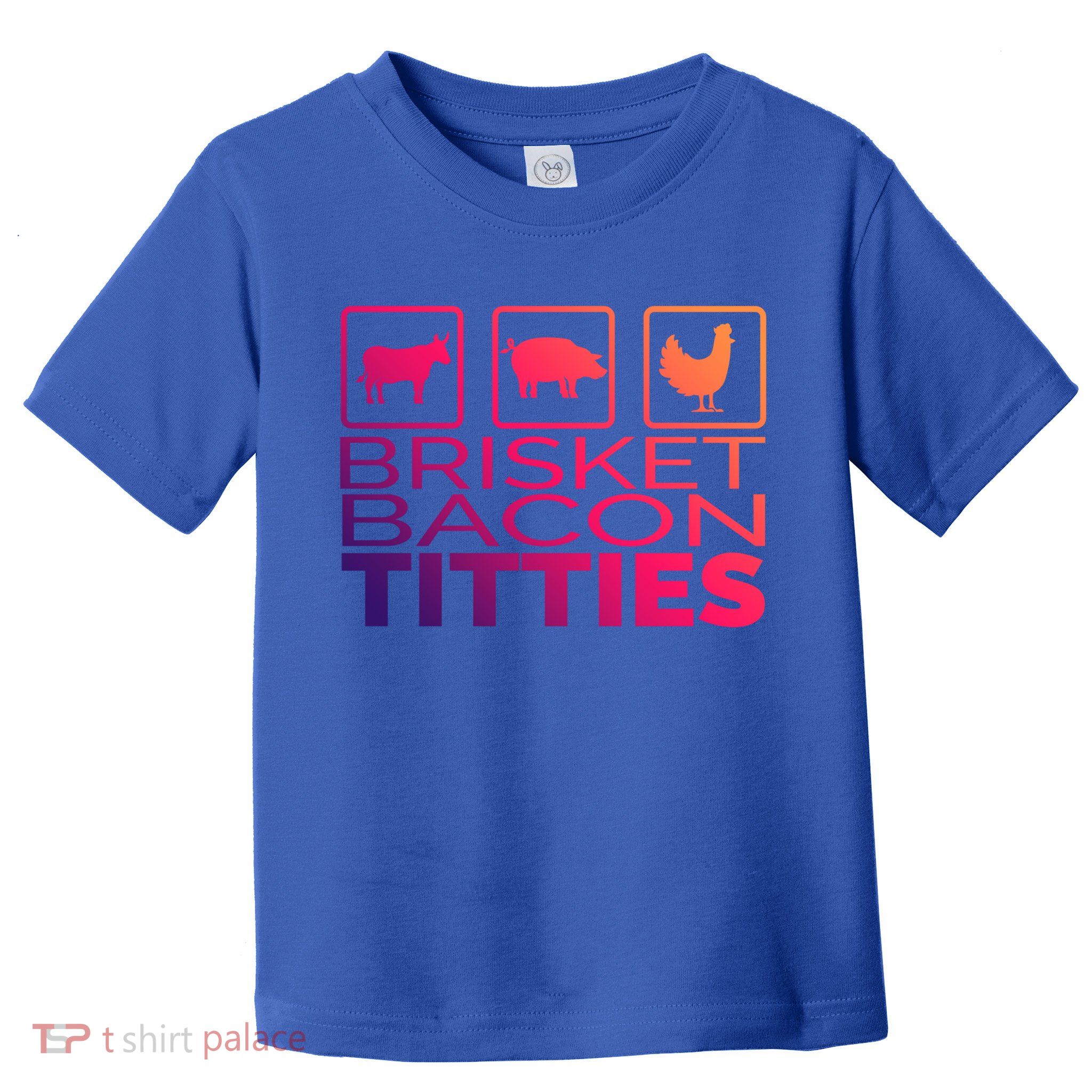 Funny Grill Brisket Bacon Titties Barbecue Dad Fathers Day Gift Toddler T-Shirt