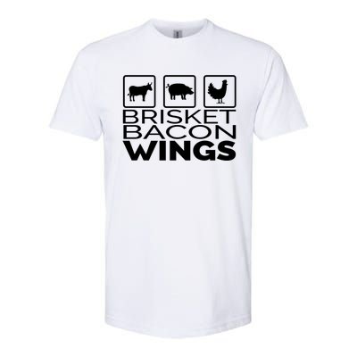 Funny Grill Brisket Bacon Wings Dad Fathers Day Gift Softstyle CVC T-Shirt