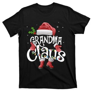 Funny Grandma Claus Christmas Pajamas Santa Hat Costume T-Shirt