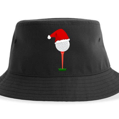 Funny Golfing Christmas Tee Holiday Golf Ball Sustainable Bucket Hat