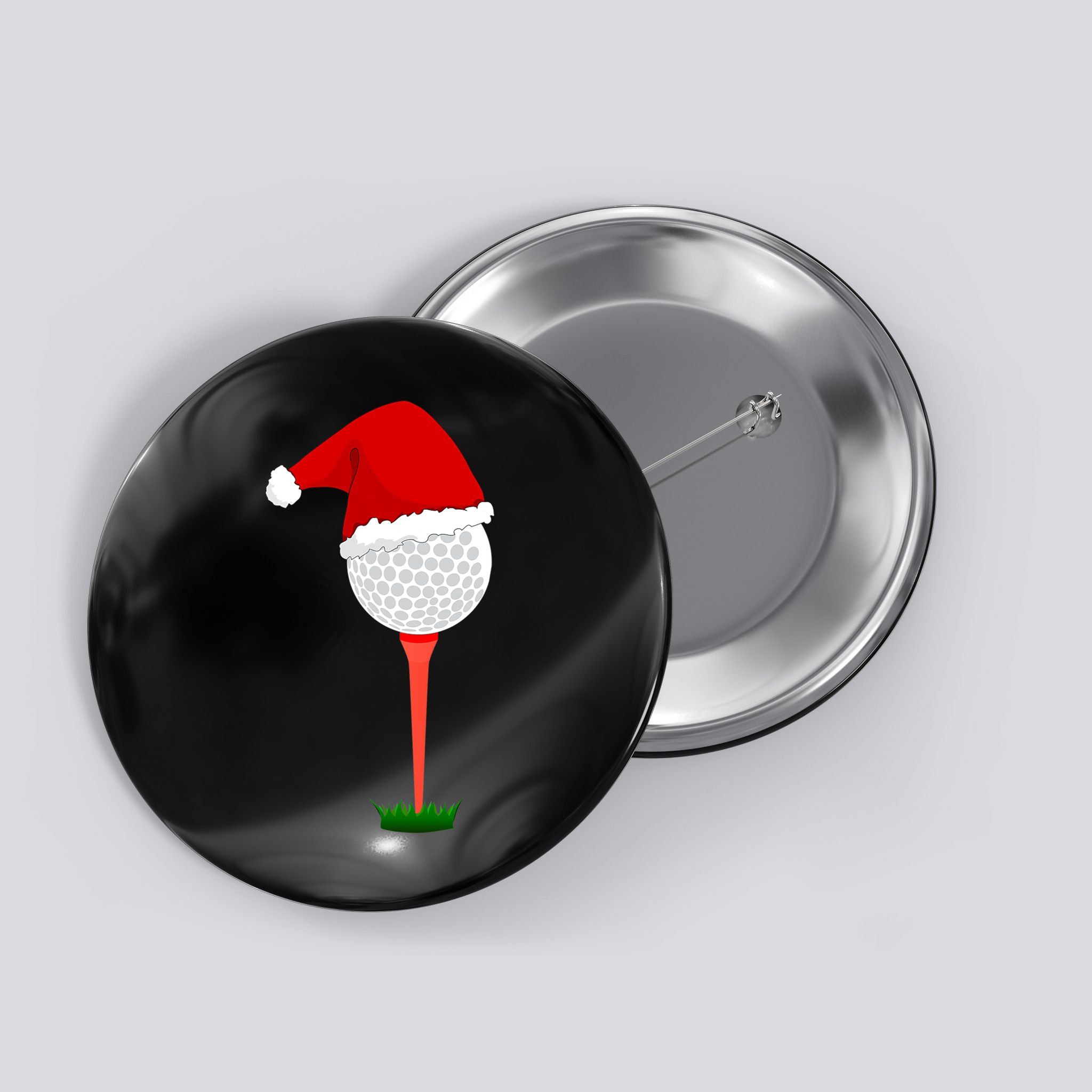 Funny Golfing Christmas Tee Holiday Golf Ball Button