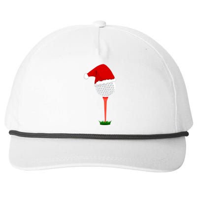 Funny Golfing Christmas Tee Holiday Golf Ball Snapback Five-Panel Rope Hat