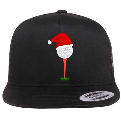 Funny Golfing Christmas Tee Holiday Golf Ball Flat Bill Trucker Hat