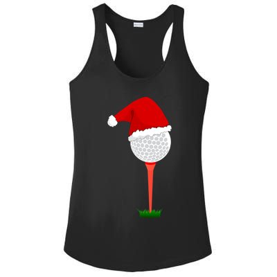 Funny Golfing Christmas Tee Holiday Golf Ball Ladies PosiCharge Competitor Racerback Tank