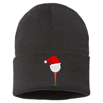 Funny Golfing Christmas Tee Holiday Golf Ball Sustainable Knit Beanie