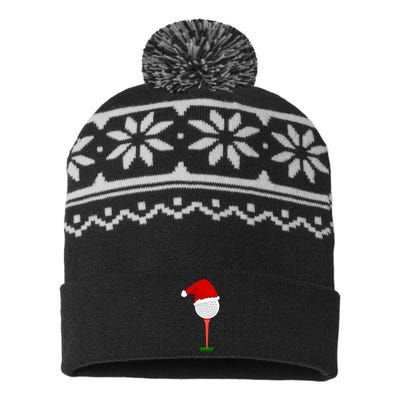 Funny Golfing Christmas Tee Holiday Golf Ball USA-Made Snowflake Beanie