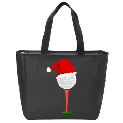 Funny Golfing Christmas Tee Holiday Golf Ball Zip Tote Bag