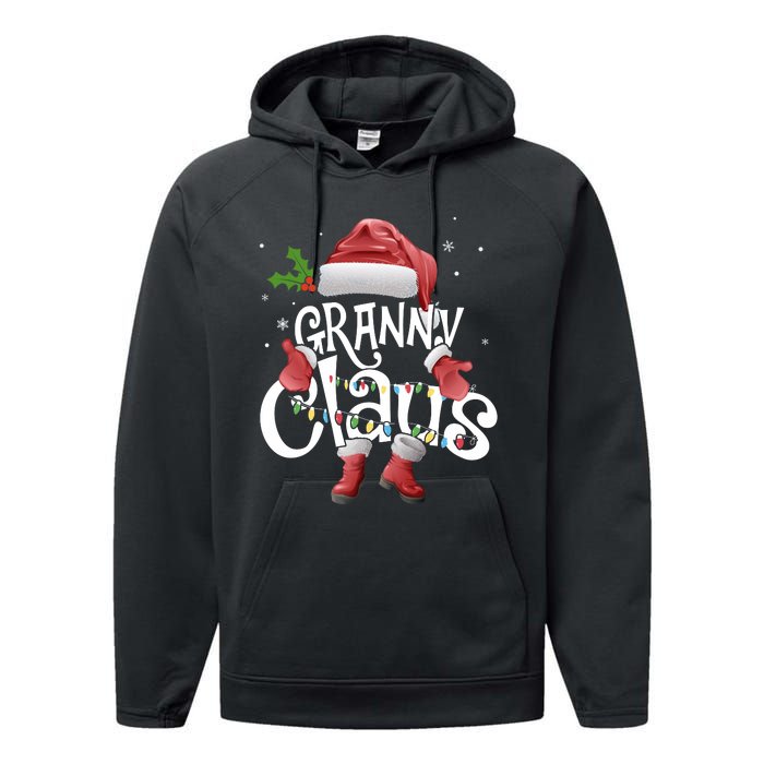 Funny Granny Claus Christmas Pajamas Santa Hat Costume Performance Fleece Hoodie