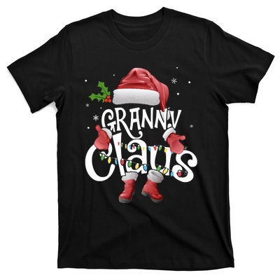 Funny Granny Claus Christmas Pajamas Santa Hat Costume T-Shirt