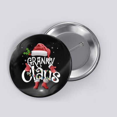 Funny Granny Claus Christmas Pajamas Santa Hat Costume Button