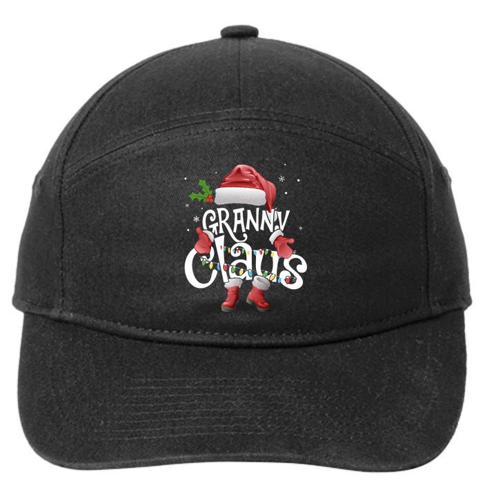 Funny Granny Claus Christmas Pajamas Santa Hat Costume 7-Panel Snapback Hat