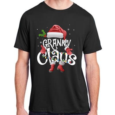 Funny Granny Claus Christmas Pajamas Santa Hat Costume Adult ChromaSoft Performance T-Shirt