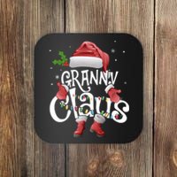 Funny Granny Claus Christmas Pajamas Santa Hat Costume Coaster