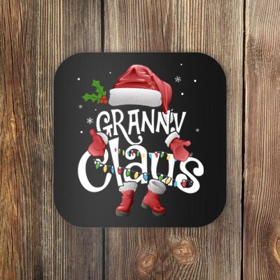 Funny Granny Claus Christmas Pajamas Santa Hat Costume Coaster