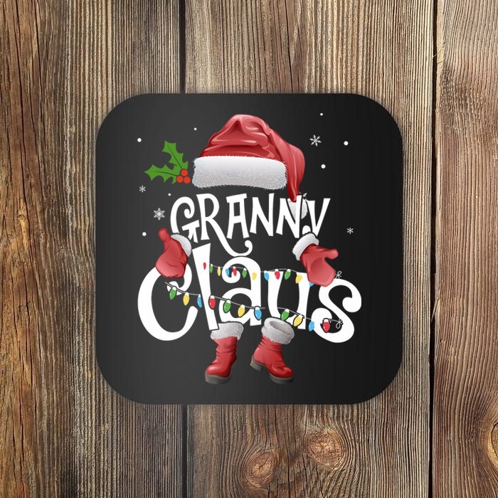 Funny Granny Claus Christmas Pajamas Santa Hat Costume Coaster