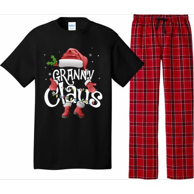 Funny Granny Claus Christmas Pajamas Santa Hat Costume Pajama Set