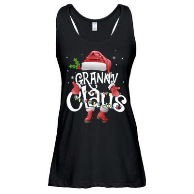 Funny Granny Claus Christmas Pajamas Santa Hat Costume Ladies Essential Flowy Tank