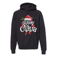 Funny Granny Claus Christmas Pajamas Santa Hat Costume Premium Hoodie