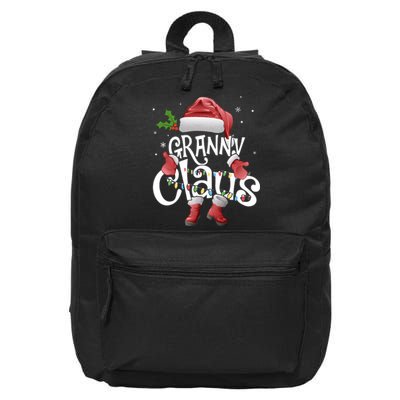 Funny Granny Claus Christmas Pajamas Santa Hat Costume 16 in Basic Backpack