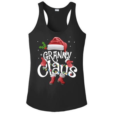 Funny Granny Claus Christmas Pajamas Santa Hat Costume Ladies PosiCharge Competitor Racerback Tank