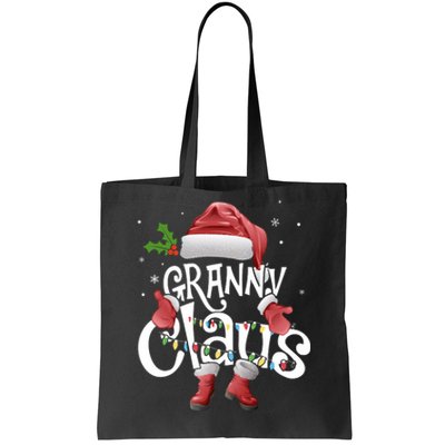 Funny Granny Claus Christmas Pajamas Santa Hat Costume Tote Bag