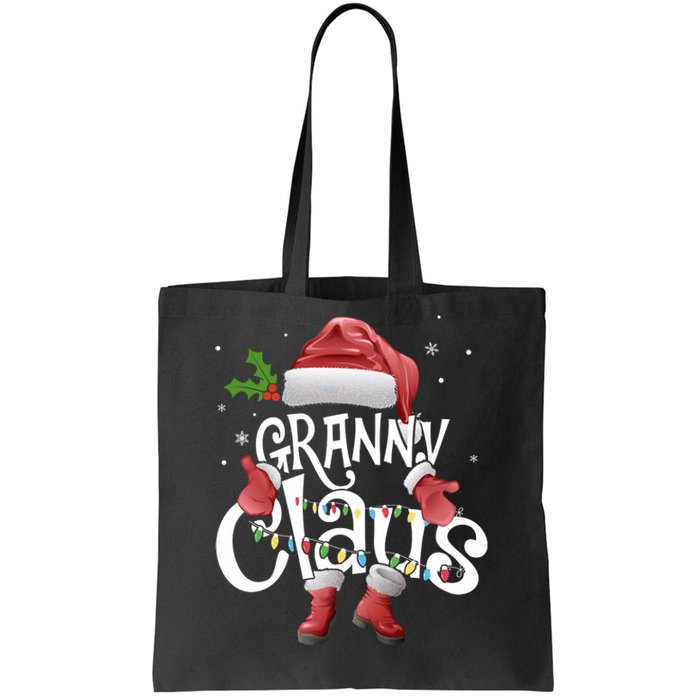 Funny Granny Claus Christmas Pajamas Santa Hat Costume Tote Bag