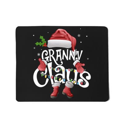 Funny Granny Claus Christmas Pajamas Santa Hat Costume Mousepad