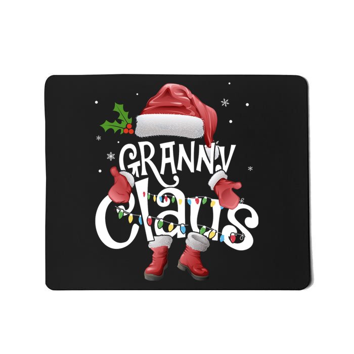 Funny Granny Claus Christmas Pajamas Santa Hat Costume Mousepad