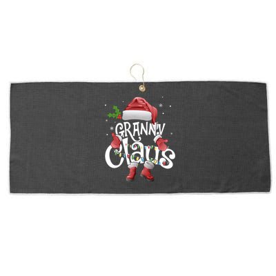 Funny Granny Claus Christmas Pajamas Santa Hat Costume Large Microfiber Waffle Golf Towel