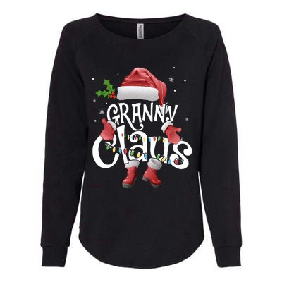 Funny Granny Claus Christmas Pajamas Santa Hat Costume Womens California Wash Sweatshirt