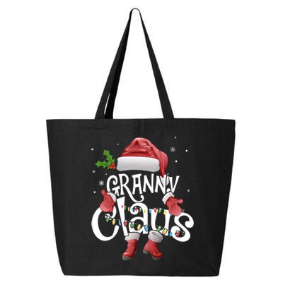 Funny Granny Claus Christmas Pajamas Santa Hat Costume 25L Jumbo Tote