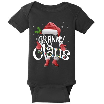 Funny Granny Claus Christmas Pajamas Santa Hat Costume Baby Bodysuit