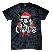 Funny Granny Claus Christmas Pajamas Santa Hat Costume Tie-Dye T-Shirt