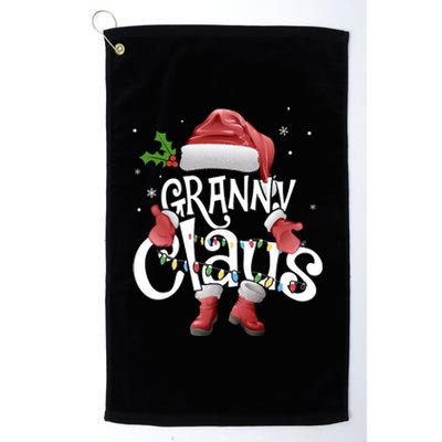 Funny Granny Claus Christmas Pajamas Santa Hat Costume Platinum Collection Golf Towel