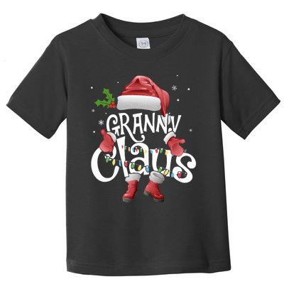 Funny Granny Claus Christmas Pajamas Santa Hat Costume Toddler T-Shirt