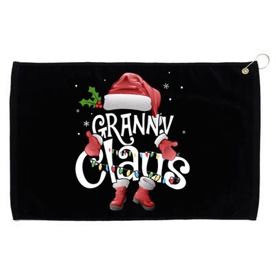 Funny Granny Claus Christmas Pajamas Santa Hat Costume Grommeted Golf Towel