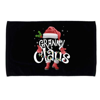 Funny Granny Claus Christmas Pajamas Santa Hat Costume Microfiber Hand Towel