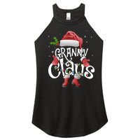 Funny Granny Claus Christmas Pajamas Santa Hat Costume Women's Perfect Tri Rocker Tank