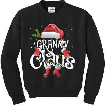 Funny Granny Claus Christmas Pajamas Santa Hat Costume Kids Sweatshirt