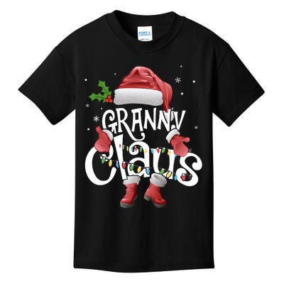 Funny Granny Claus Christmas Pajamas Santa Hat Costume Kids T-Shirt