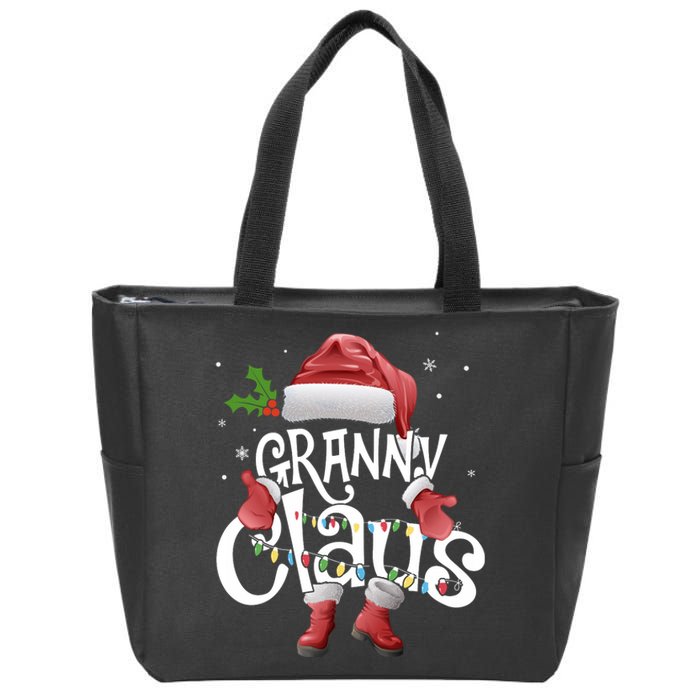 Funny Granny Claus Christmas Pajamas Santa Hat Costume Zip Tote Bag