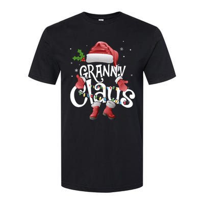 Funny Granny Claus Christmas Pajamas Santa Hat Costume Softstyle CVC T-Shirt