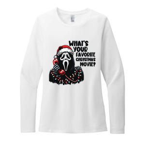 Funny Ghostface Christmas Movie Holiday Womens CVC Long Sleeve Shirt