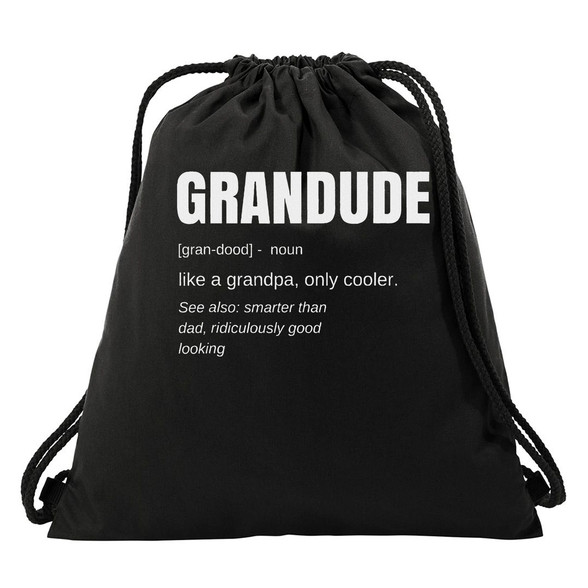 Funny Grandude Cool Grandpa Novelty Drawstring Bag