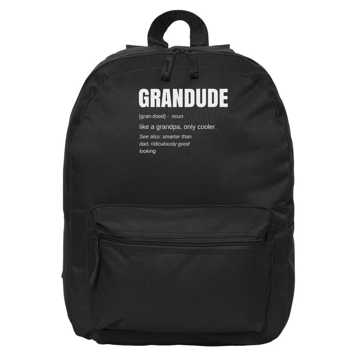 Funny Grandude Cool Grandpa Novelty 16 in Basic Backpack