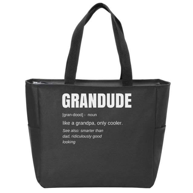 Funny Grandude Cool Grandpa Novelty Zip Tote Bag