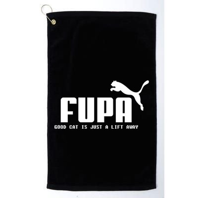 Fupa Good Cat Is Just A Lift Away Funny Running Gift Golf Towel