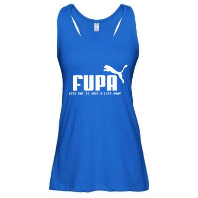 Fupa Good Cat Is Just A Lift Away Funny Running Gift Ladies Essential Flowy Tank