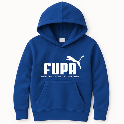 Fupa Good Cat Is Just A Lift Away Funny Running Gift Kids Hoodie